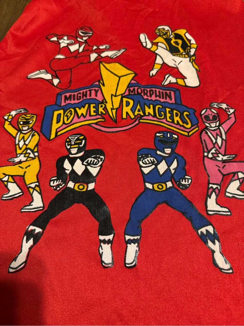 Vintage Mighty Morphin Power Rangers Mask Cape HOOD red ranger 90'S